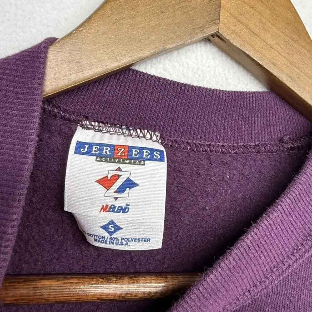 Vintage Lake Placid Sweatshirt Adult Small Purple Graphic Fall Grandma Bird USA